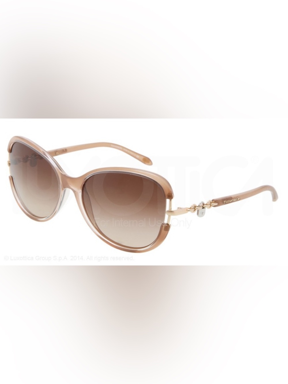 Tiffany & Co. Nude Beige Gradient Lens Women's Sunglasses with Gold Accents